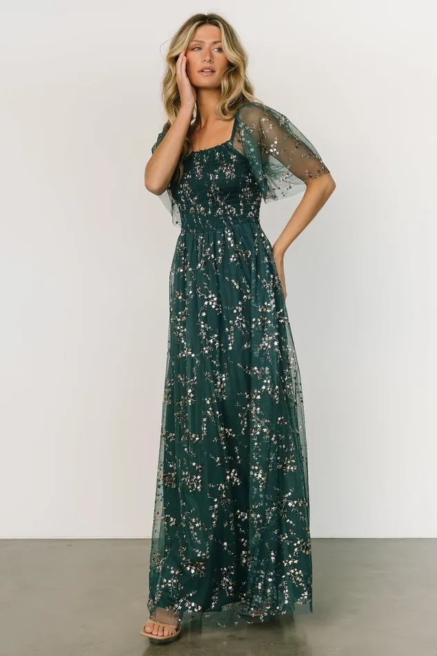 Women Cassandra Tulle Maxi Dress Green Gold Baltic Born The Guest Edit Women Cassandra Tulle Maxi Dress Green Gold Baltic Born The Guest Edit