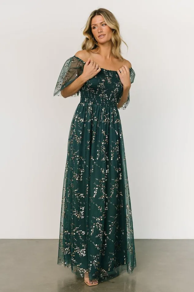 Women Cassandra Tulle Maxi Dress Green Gold Baltic Born The Guest Edit Women Cassandra Tulle Maxi Dress Green Gold Baltic Born The Guest Edit