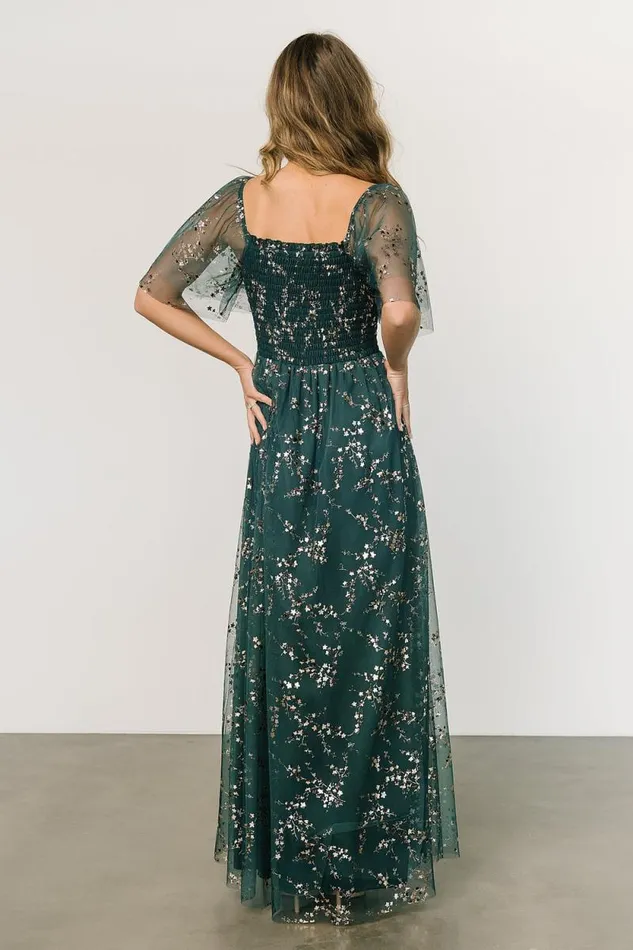 Women Cassandra Tulle Maxi Dress Green Gold Baltic Born The Guest Edit Women Cassandra Tulle Maxi Dress Green Gold Baltic Born The Guest Edit