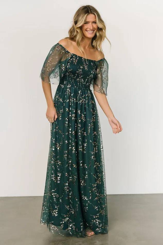 Women Cassandra Tulle Maxi Dress Green Gold Baltic Born The Guest Edit Women Cassandra Tulle Maxi Dress Green Gold Baltic Born The Guest Edit