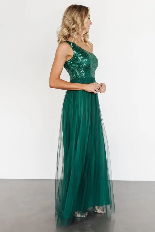 Women Celebration One Shoulder Maxi Dress Green Baltic Born Tulle Styles Women Celebration One Shoulder Maxi Dress Green Baltic Born Tulle Styles