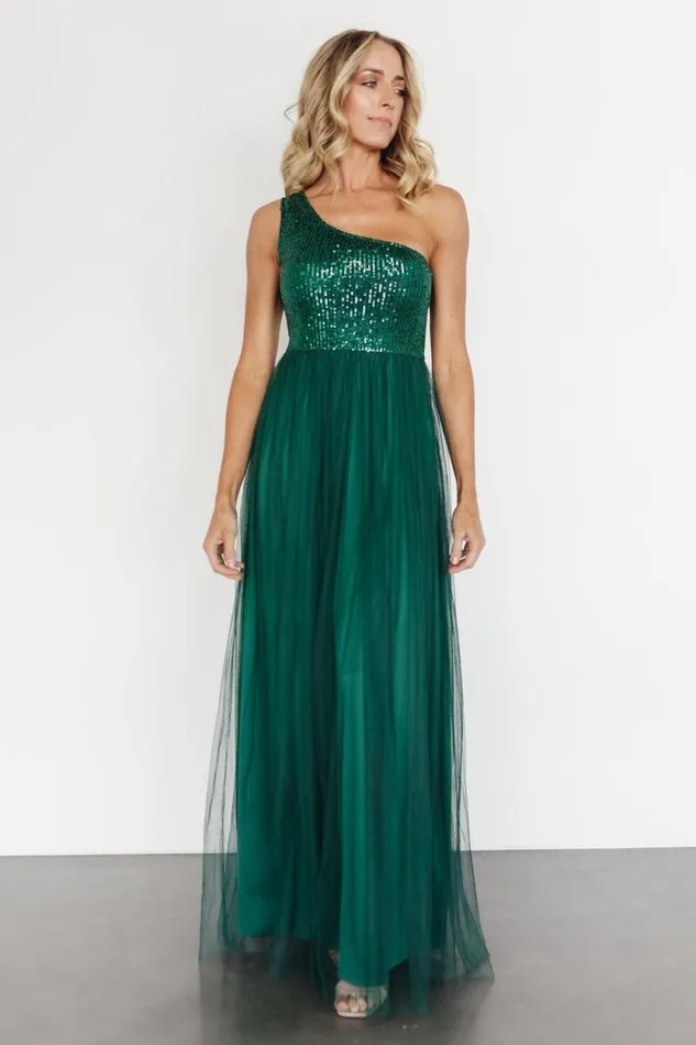 Women Celebration One Shoulder Maxi Dress Green Baltic Born Tulle Styles Women Celebration One Shoulder Maxi Dress Green Baltic Born Tulle Styles