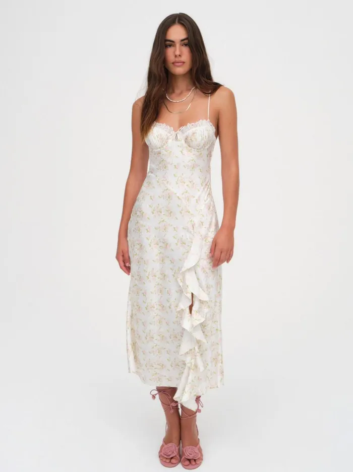 Women Chania Midi Dress White For Love and Lemons Dresses Women Chania Midi Dress White For Love and Lemons Dresses
