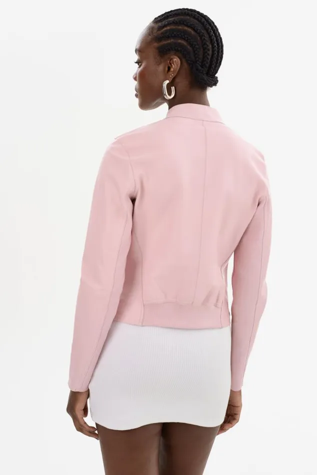 Women CHAPIN Reversible Leather Bomber Ballerina Pinkpink LAMARQUE Leather Jackets Women CHAPIN Reversible Leather Bomber Ballerina Pinkpink LAMARQUE Leather Jackets