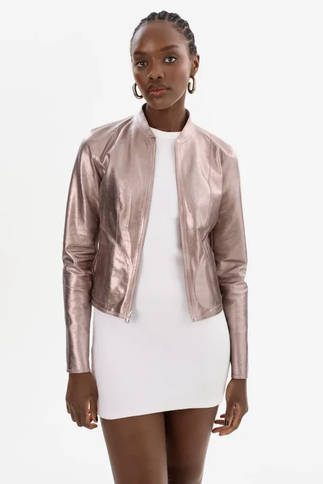 Women CHAPIN Reversible Leather Bomber Ballerina Pinkpink LAMARQUE Leather Jackets Women CHAPIN Reversible Leather Bomber Ballerina Pinkpink LAMARQUE Leather Jackets