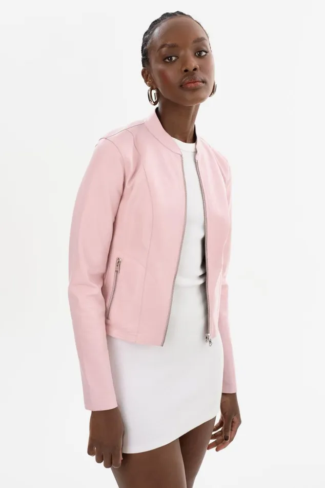 Women CHAPIN Reversible Leather Bomber Ballerina Pinkpink LAMARQUE Leather Jackets Women CHAPIN Reversible Leather Bomber Ballerina Pinkpink LAMARQUE Leather Jackets