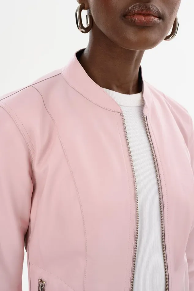 Women CHAPIN Reversible Leather Bomber Ballerina Pinkpink LAMARQUE Leather Jackets Women CHAPIN Reversible Leather Bomber Ballerina Pinkpink LAMARQUE Leather Jackets