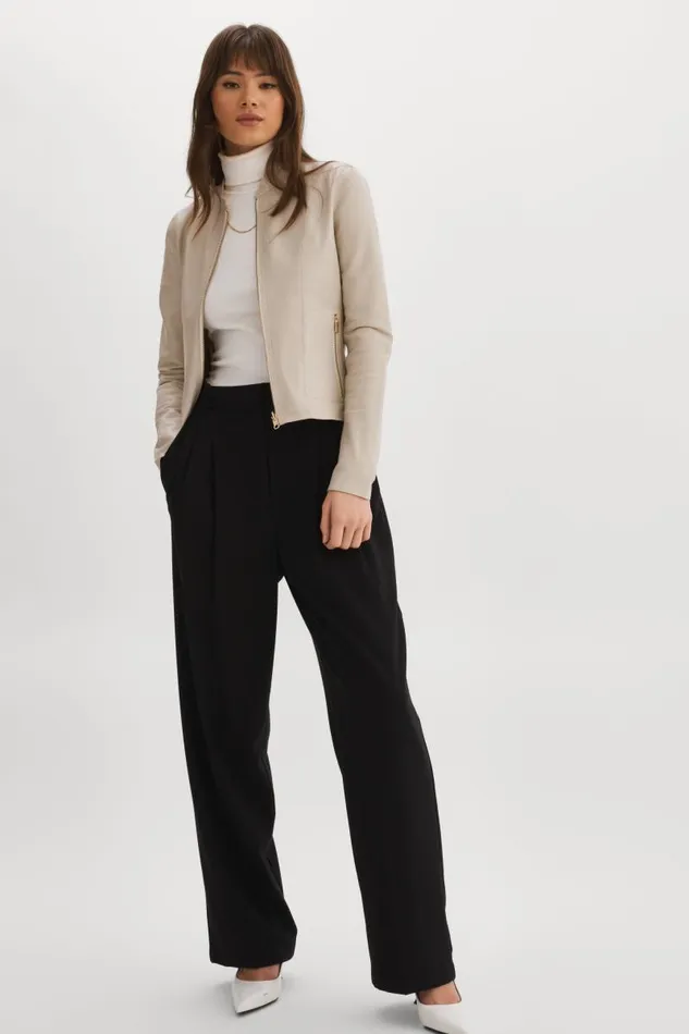 Women CHAPIN Reversible Leather Bomber Bonegold LAMARQUE Bombers Women CHAPIN Reversible Leather Bomber Bonegold LAMARQUE Bombers