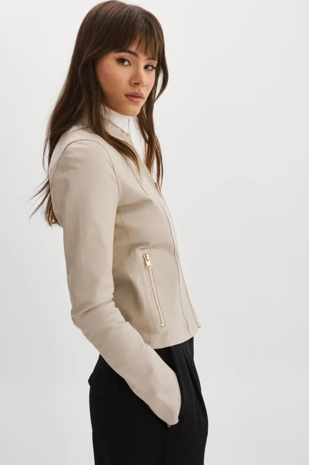 Women CHAPIN Reversible Leather Bomber Bonegold LAMARQUE Bombers Women CHAPIN Reversible Leather Bomber Bonegold LAMARQUE Bombers