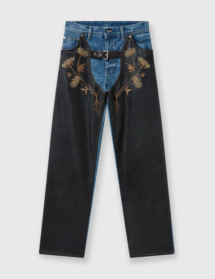 Women Chaps Embroidered StraightLeg Jeans Blue Stella McCartney Pants And Shorts