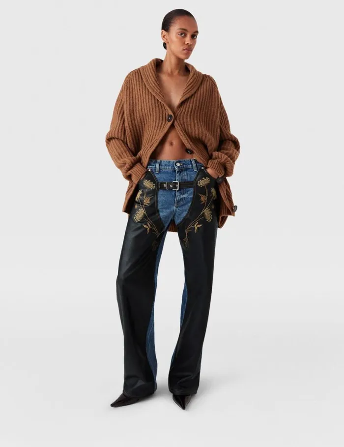 Women Chaps Embroidered StraightLeg Jeans Blue Stella McCartney Pants And Shorts