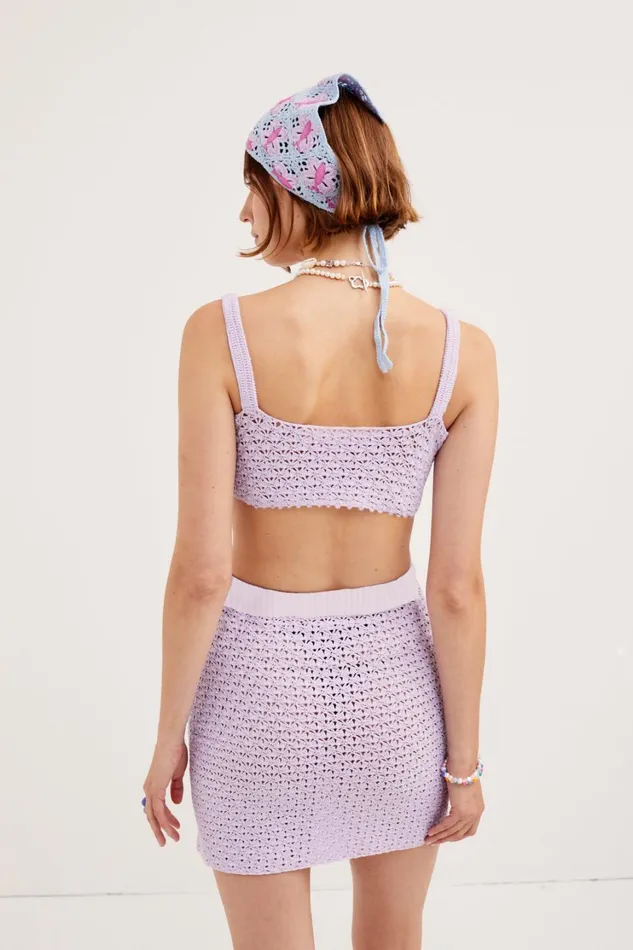 Women Charlotte Mini Skirt Purple For Love and Lemons Knitwear Women Charlotte Mini Skirt Purple For Love and Lemons Knitwear
