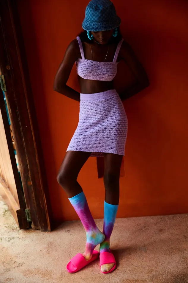 Women Charlotte Mini Skirt Purple For Love and Lemons Knitwear Women Charlotte Mini Skirt Purple For Love and Lemons Knitwear