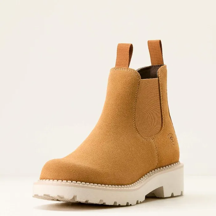 Women Chelsea Boots Ariat Fatbaby Chelsea Western Boot Wheat Suede
