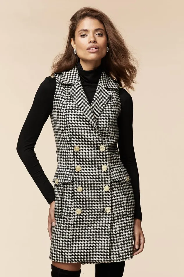 Women Chelsea Dress Houndstooth Holland Cooper Tailoring