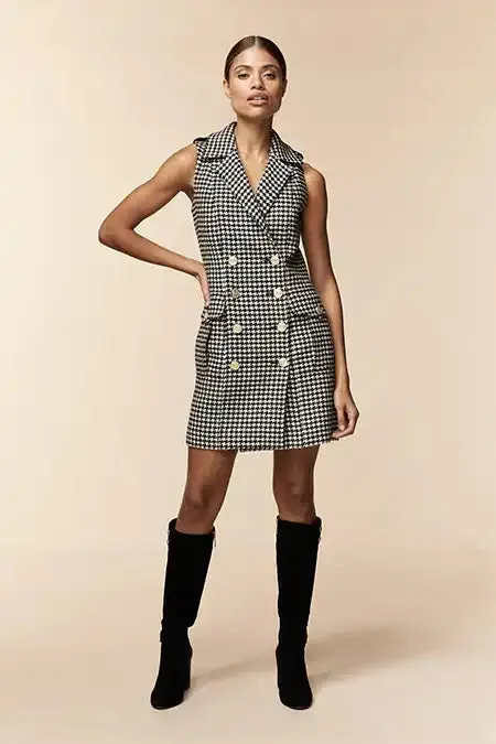 Women Chelsea Dress Houndstooth Holland Cooper Tailoring