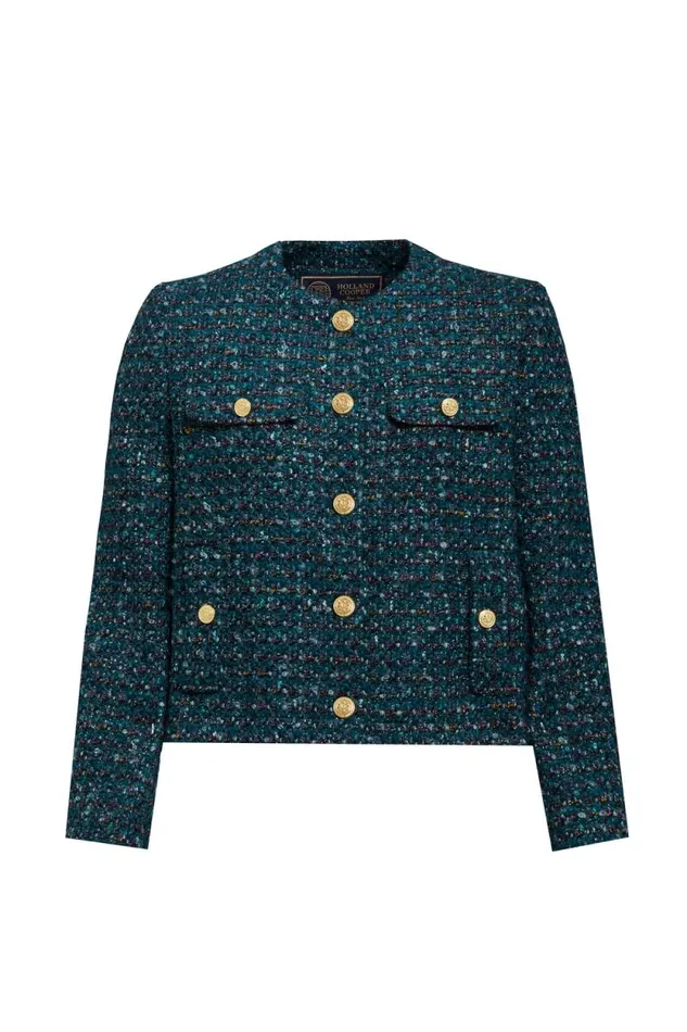 Women Chelsea Jacket Emerald Boucle Holland Cooper Tailoring