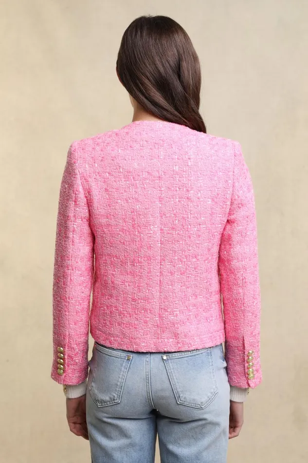 Women Chelsea Jacket Pop Pink Boucle Holland Cooper Tailoring