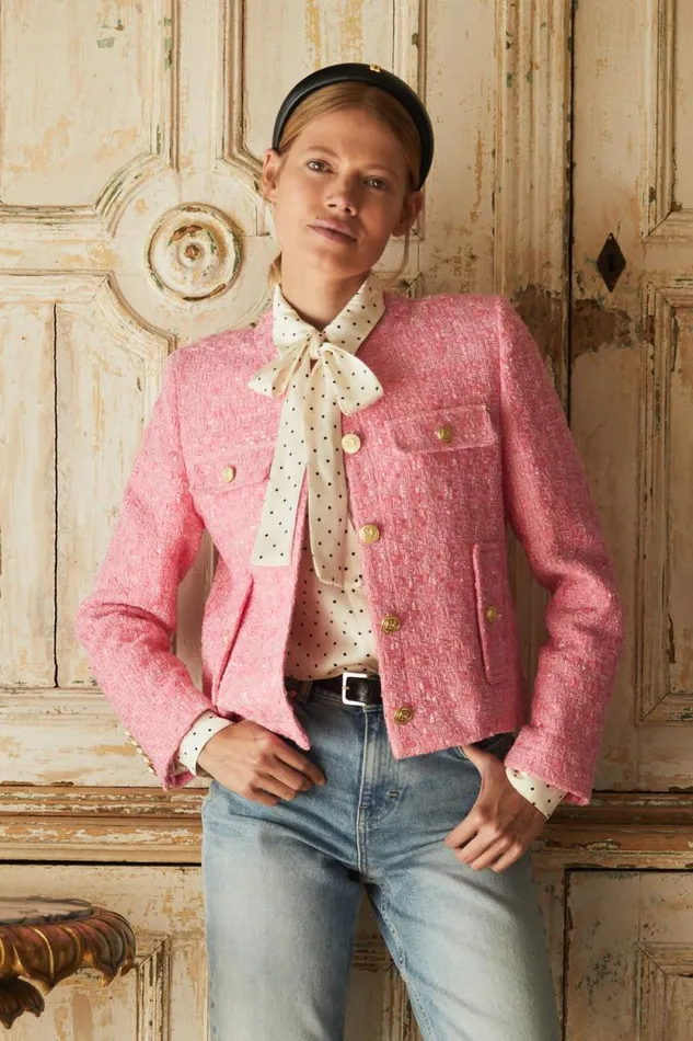 Women Chelsea Jacket Pop Pink Boucle Holland Cooper Tailoring