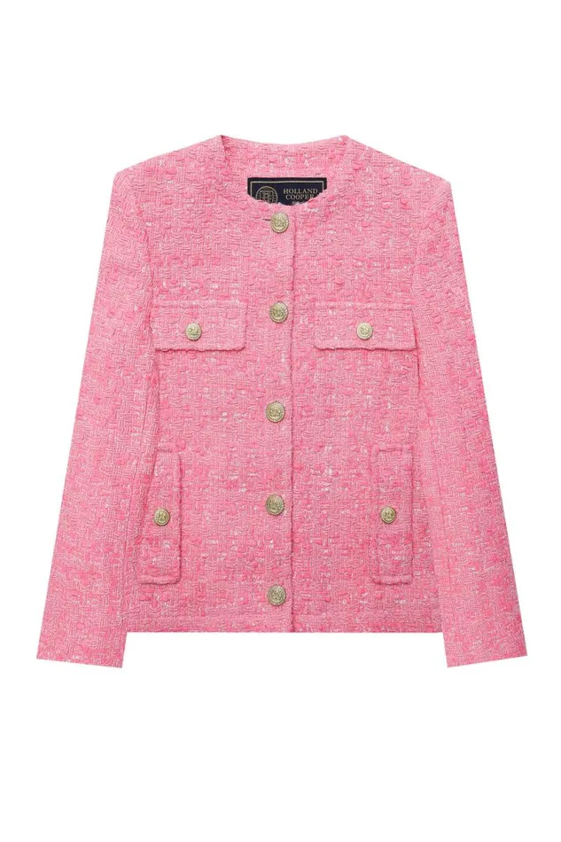 Women Chelsea Jacket Pop Pink Boucle Holland Cooper Tailoring