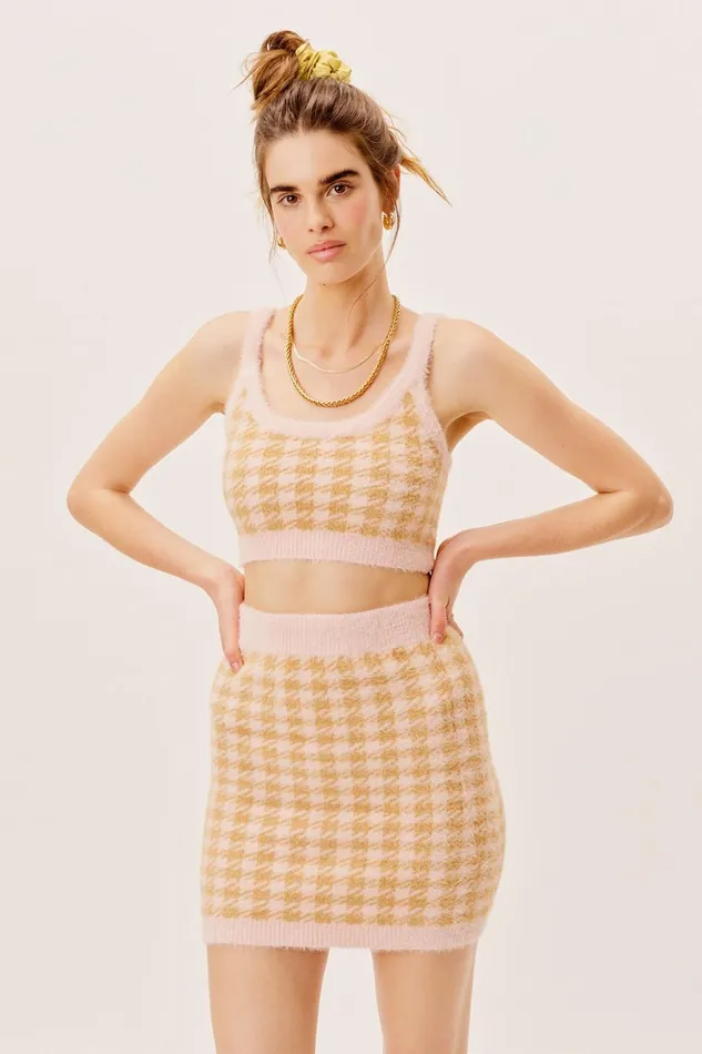 Women Cher Mini Skirt Light Pink For Love and Lemons Knitwear Women Cher Mini Skirt Light Pink For Love and Lemons Knitwear