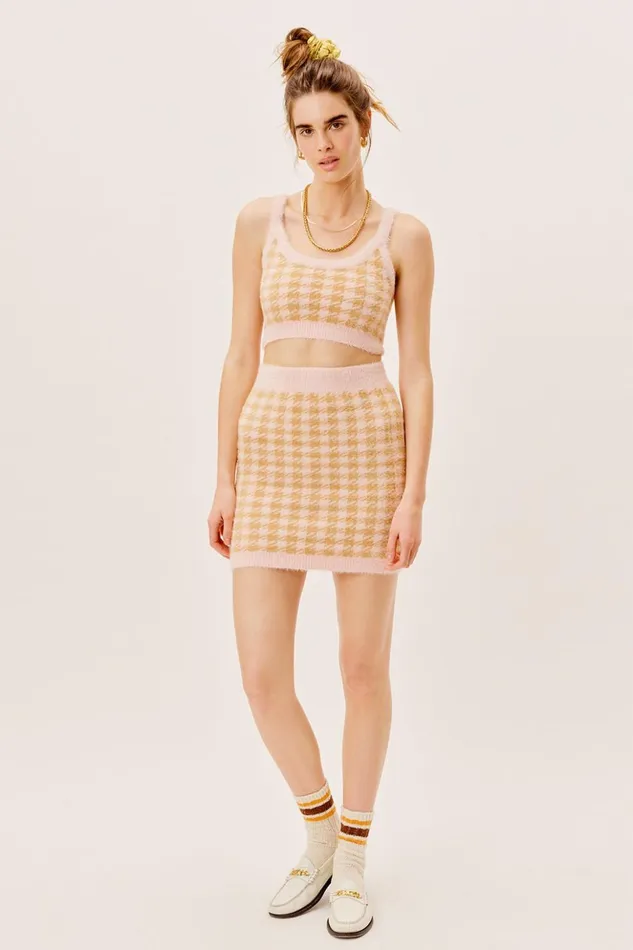 Women Cher Mini Skirt Light Pink For Love and Lemons Knitwear Women Cher Mini Skirt Light Pink For Love and Lemons Knitwear