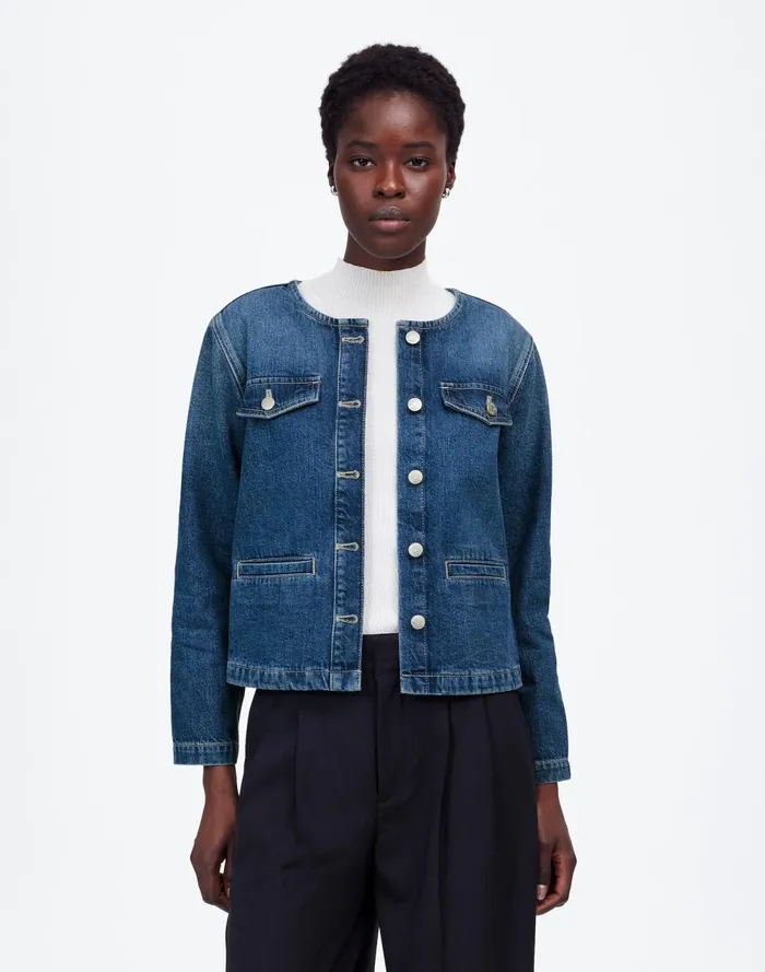 Women Coats Jackets Madewell Denim Lady Jacket In Plymouth Wash Plymouth Wash