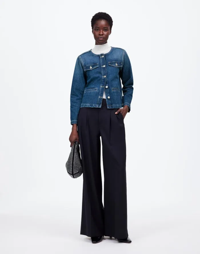 Women Coats Jackets Madewell Denim Lady Jacket In Plymouth Wash Plymouth Wash