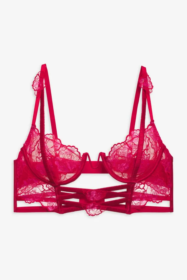 Women Cordelia Lace Bustier Red For Love and Lemons Lingerie