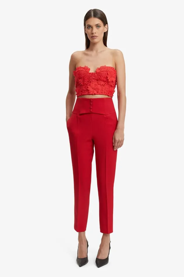 Women Corsets Bardot Brias Lace Bustier In Fire Red Fire Red