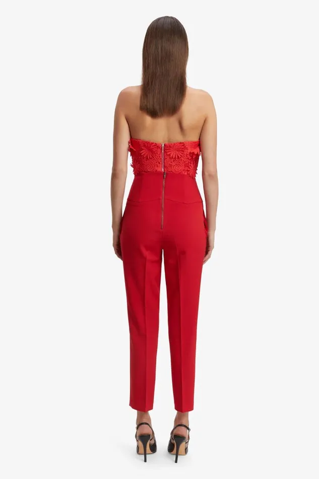 Women Corsets Bardot Brias Lace Bustier In Fire Red Fire Red