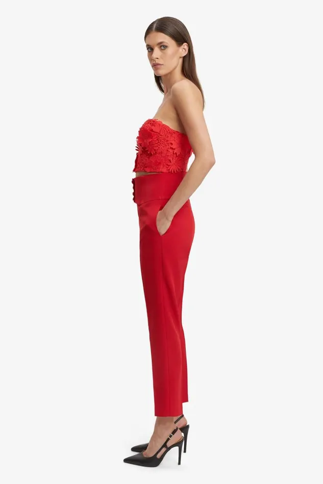 Women Corsets Bardot Brias Lace Bustier In Fire Red Fire Red