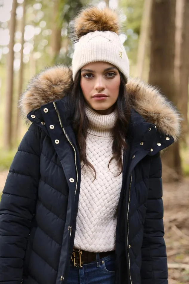 Women Cortina Bobble Hat Oatmeal Holland Cooper Hats and Headbands
