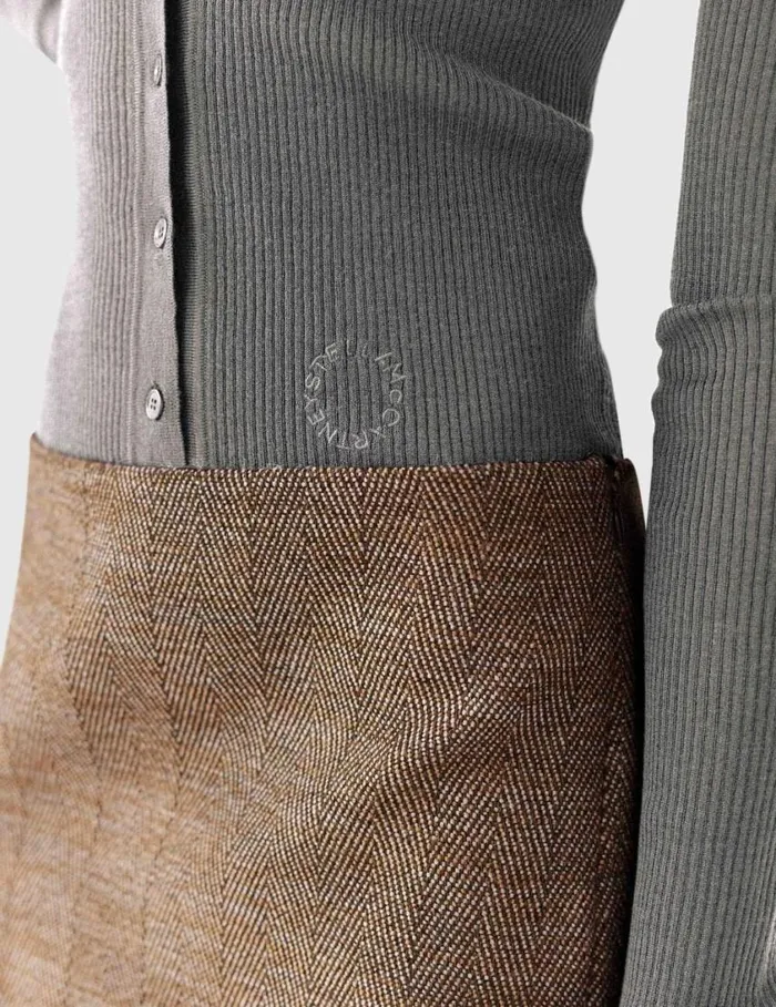 Women Crewneck LongSleeve Cardigan Smoke Grey Stella McCartney Knitwear Women Crewneck LongSleeve Cardigan Smoke Grey Stella McCartney Knitwear
