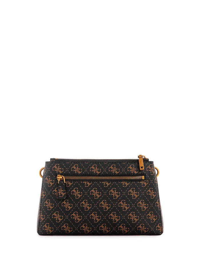 Women Crossbody GUESS Brown Logo Aieta Society Crossbody Bag