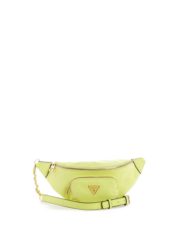 Women Crossbody GUESS Eco Lime Green Gemma Sling Crossbody Bag