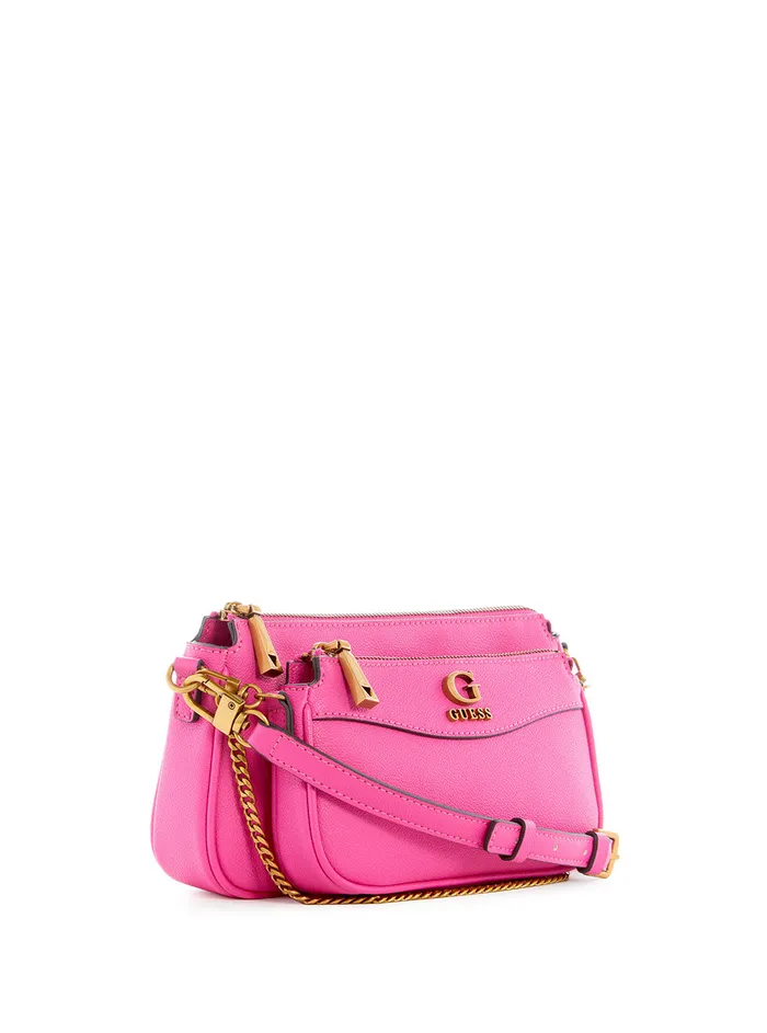 Women Crossbody GUESS Fuchsia Nell Crossbody Pouch Bag