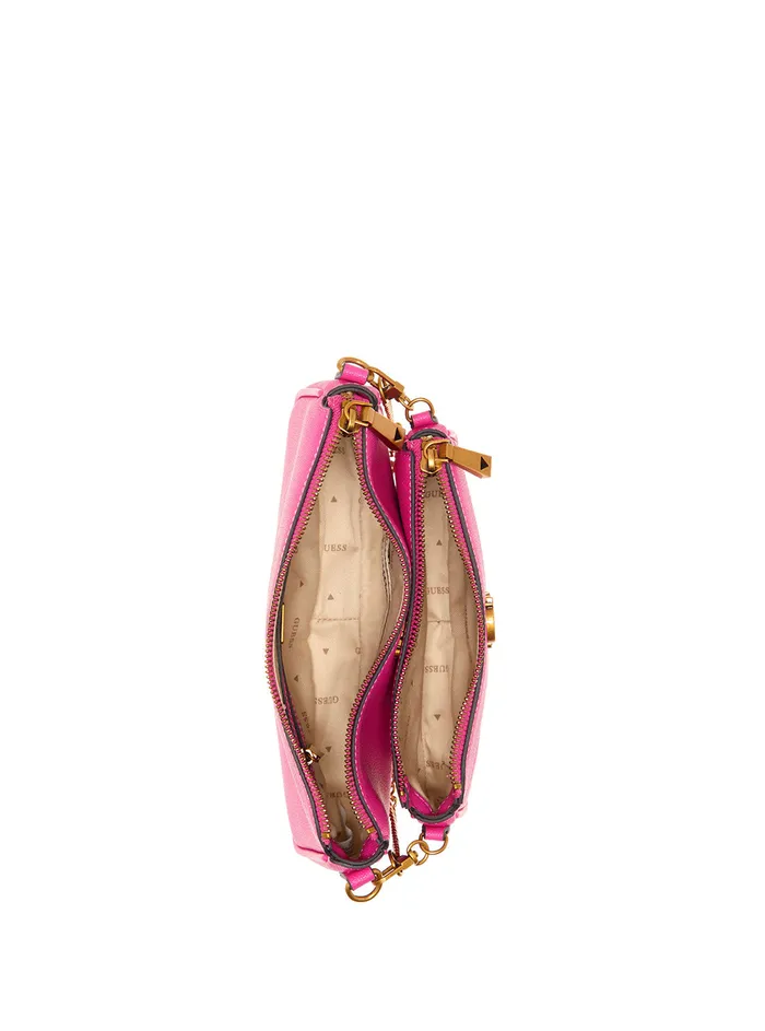 Women Crossbody GUESS Fuchsia Nell Crossbody Pouch Bag