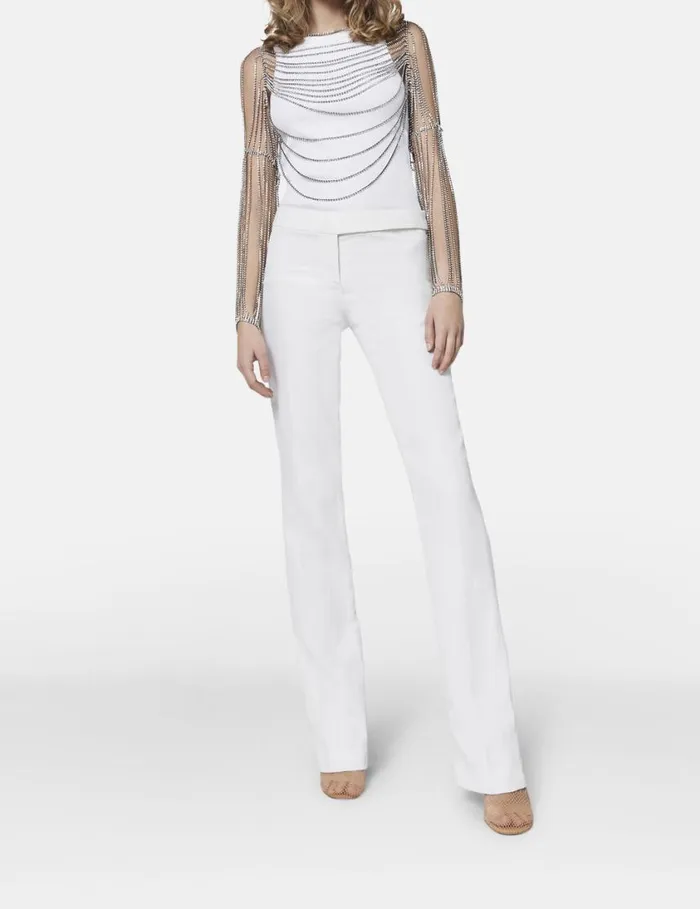 Women Crystal Chain Sleeve Top Crystal Stella McCartney Shirts And Tops