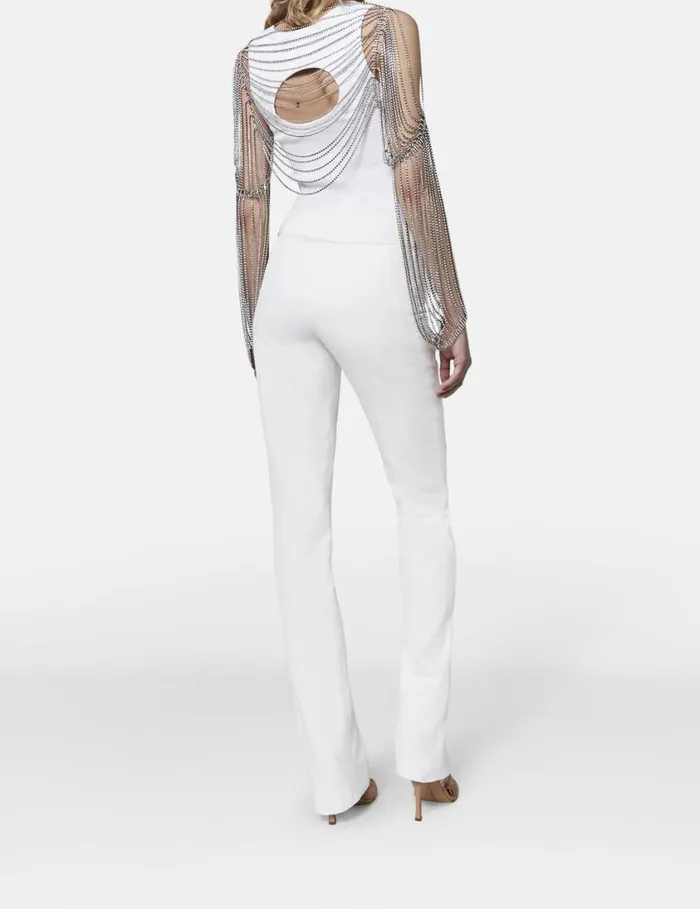 Women Crystal Chain Sleeve Top Crystal Stella McCartney Shirts And Tops Women Crystal Chain Sleeve Top Crystal Stella McCartney Shirts And Tops