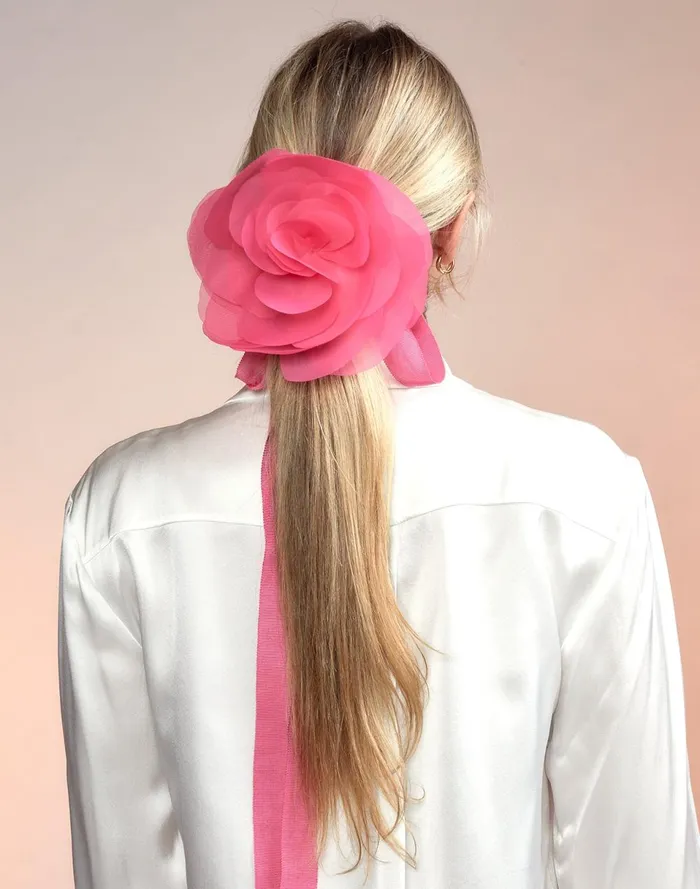 Women Cynthia Rowley Accessories Organza Flower Ties Pink