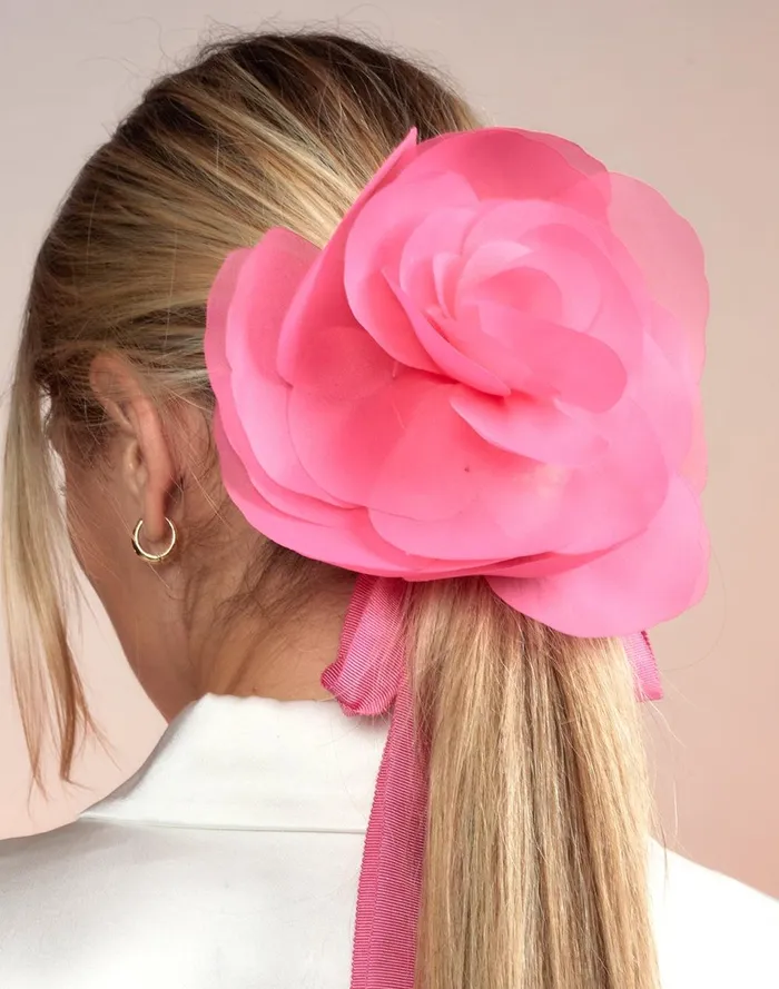 Women Cynthia Rowley Accessories Organza Flower Ties Pink