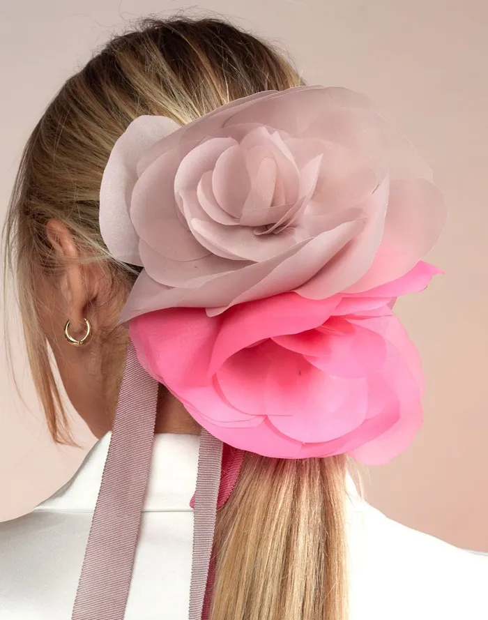 Women Cynthia Rowley Accessories Organza Flower Ties Pink