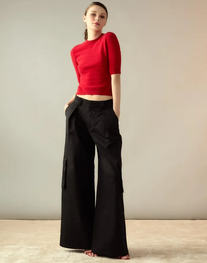 Women Cynthia Rowley Bottoms Marbella Cotton Cargo Pant Black Women Cynthia Rowley Bottoms Marbella Cotton Cargo Pant Black