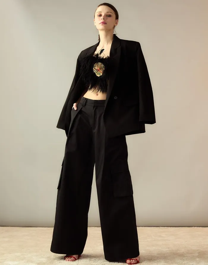 Women Cynthia Rowley Bottoms Marbella Cotton Cargo Pant Black Women Cynthia Rowley Bottoms Marbella Cotton Cargo Pant Black