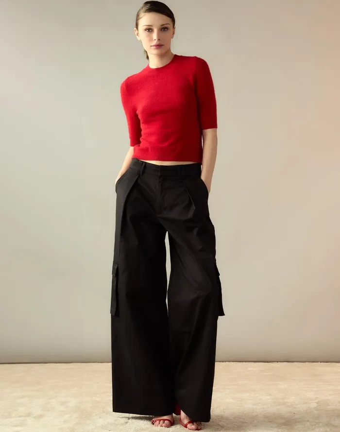 Women Cynthia Rowley Bottoms Marbella Cotton Cargo Pant Black Women Cynthia Rowley Bottoms Marbella Cotton Cargo Pant Black