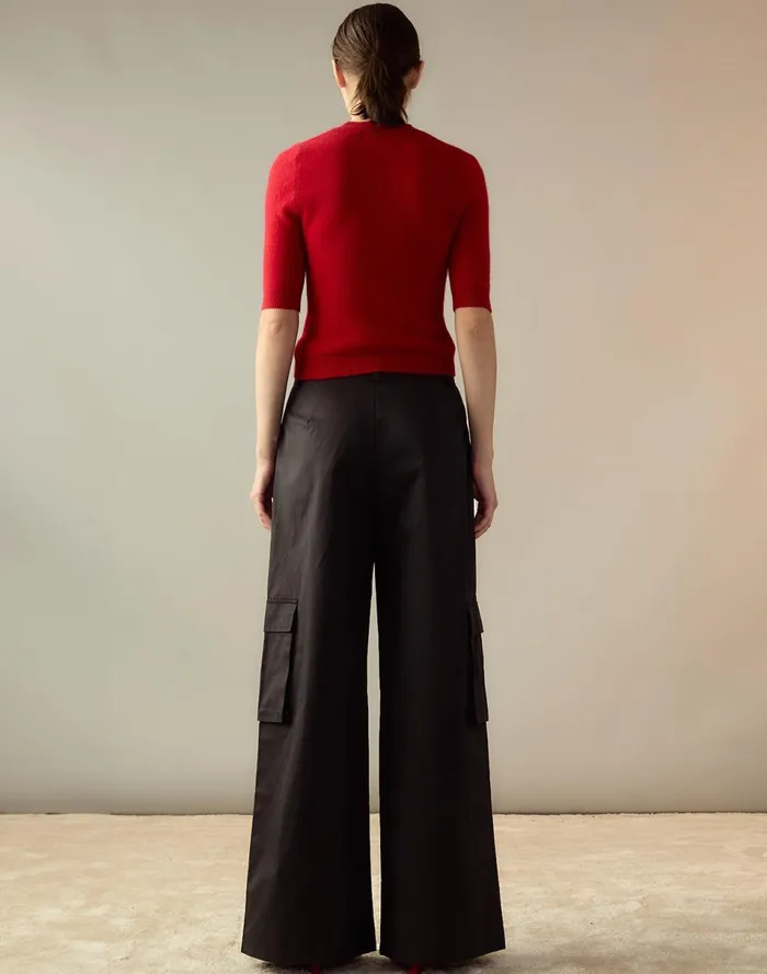 Women Cynthia Rowley Bottoms Marbella Cotton Cargo Pant Black Women Cynthia Rowley Bottoms Marbella Cotton Cargo Pant Black