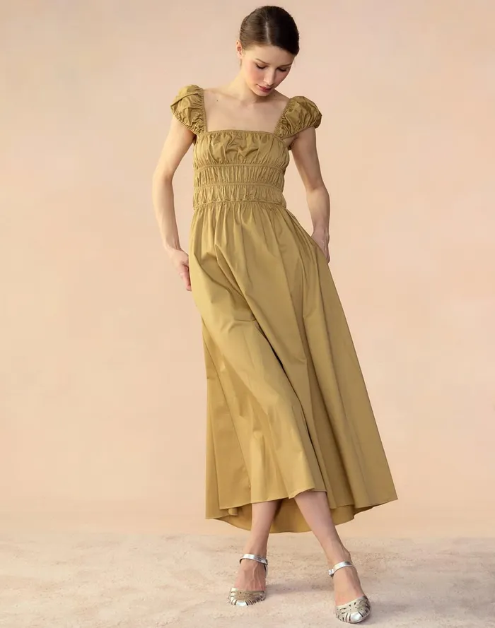 Women Cynthia Rowley Dresses Bodrum Back Tie Dress Camel