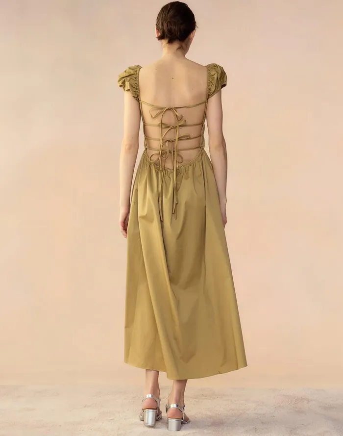 Women Cynthia Rowley Dresses Bodrum Back Tie Dress Camel Women Cynthia Rowley Dresses Bodrum Back Tie Dress Camel