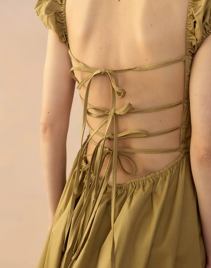 Women Cynthia Rowley Dresses Bodrum Back Tie Dress Camel Women Cynthia Rowley Dresses Bodrum Back Tie Dress Camel